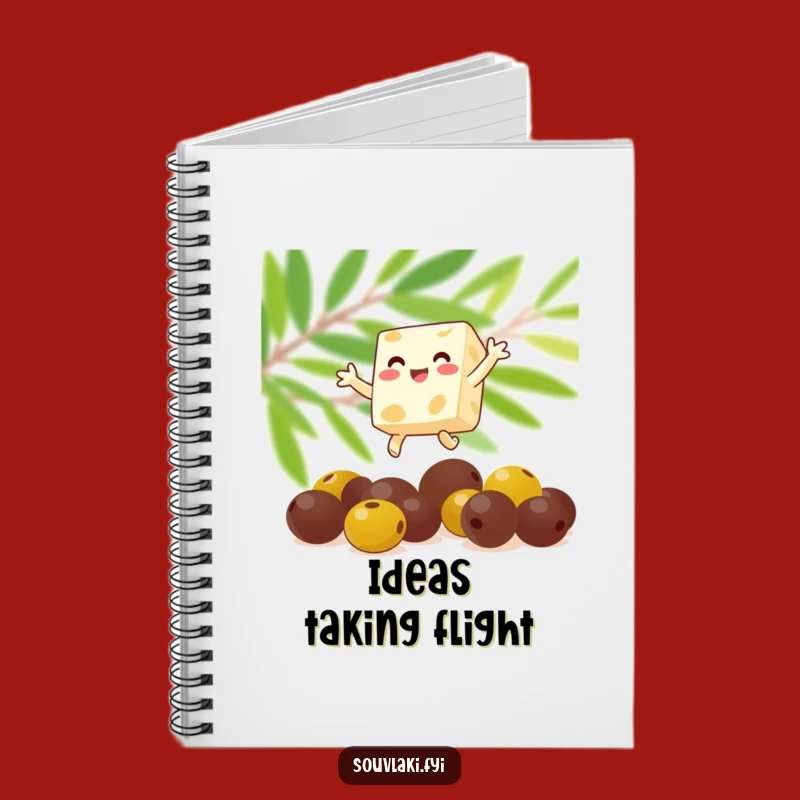 Funny Feta Cheese Leaping Notebook - Jot Down Cheesy Ideas Gift