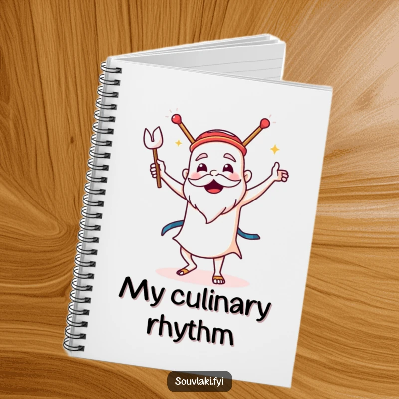 Funny Souvlaki Notebook: A souvlaki dances the sirtaki with gusto, perfect for writing notes in this funny, Greek-inspired journal.