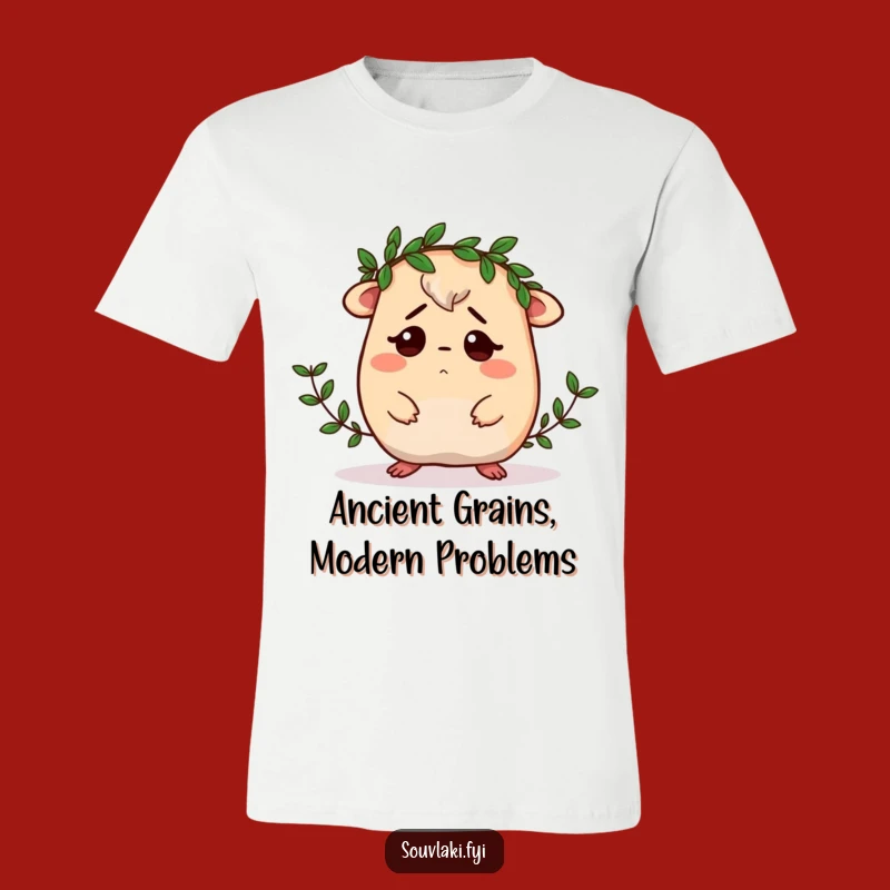 Funny Moussaka T-Shirt: Confused Greek Dish in a Laurel Wreath