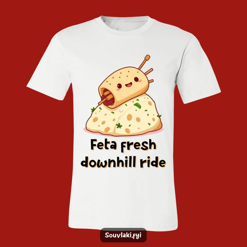 Funny Souvlaki Feta Hill T-Shirt: Wear Your Hilarious Greek Food Love!