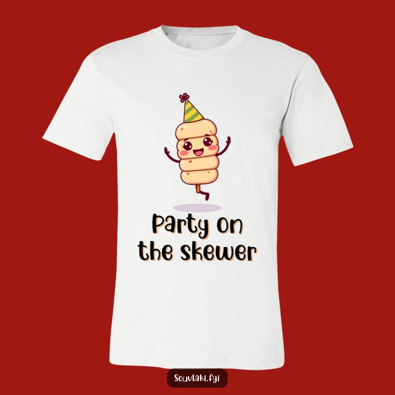 Funny Souvlaki Skewer Dance Tee - Jovial Party Hat T-Shirt, Perfect Funny Gift