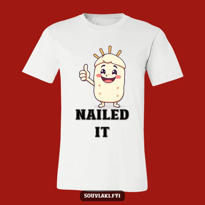 Funny Souvlaki Thumbs Up T-Shirt - Happy Skewer Character Tee