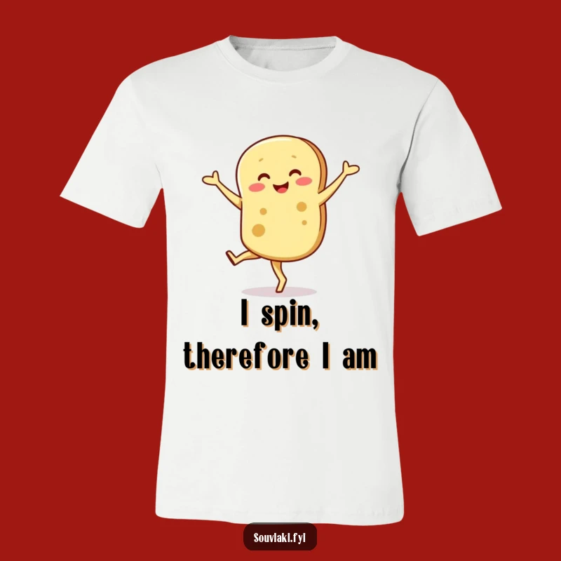 Funny Pita Pirouette T-Shirt - Hilarious Wobbly Bread Character Tee