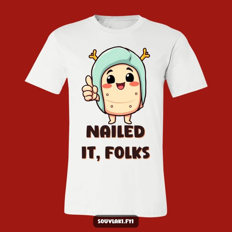 Funny Souvlaki Thumbs Up T-Shirt: Delighted Character Tee for Humorous Gifts