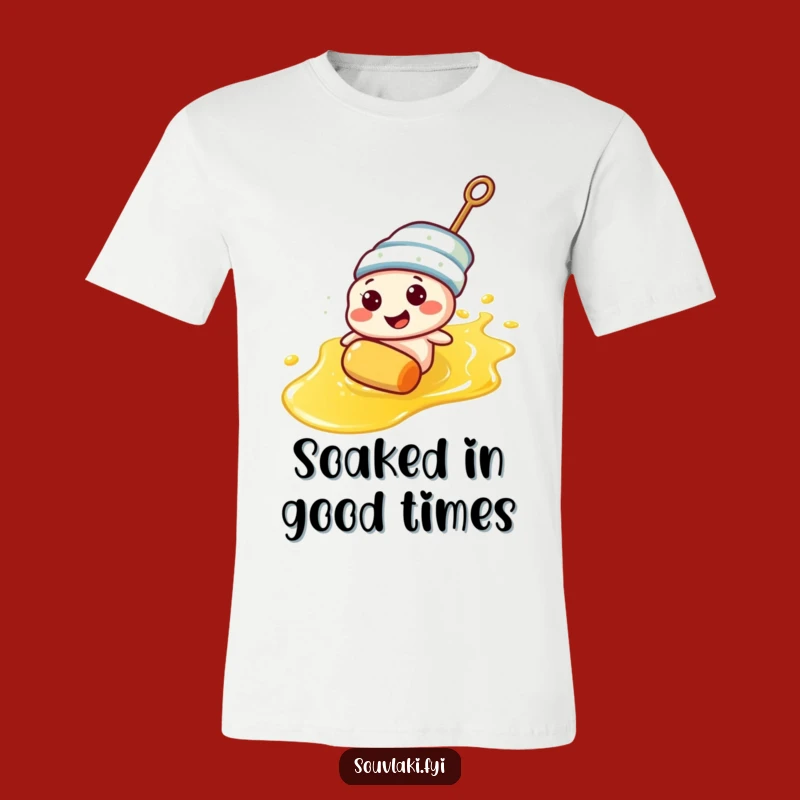 Funny Souvlaki Skewer Olive Oil Slick T-Shirt - A Hilarious Foodie Tee
