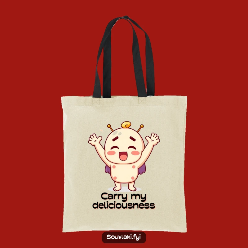 Funny Souvlaki Joyful Exclaim Tote Bag - Chic Comical Foodie Accessory Gift