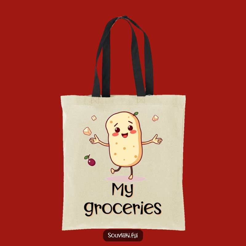 Funny Dancing Pita Tote Bag - Juggling Food Carrier, Practical Funny Gift