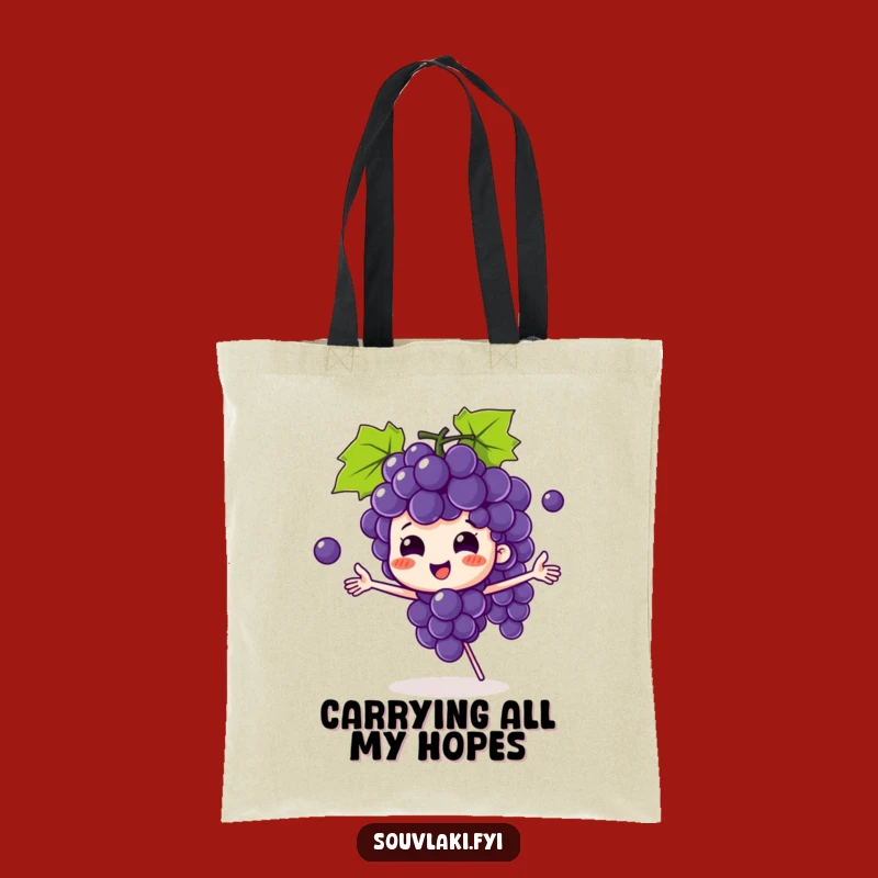 Funny Grape Bunch Tote: Juggling Character Grapes, Carry Your Fun!