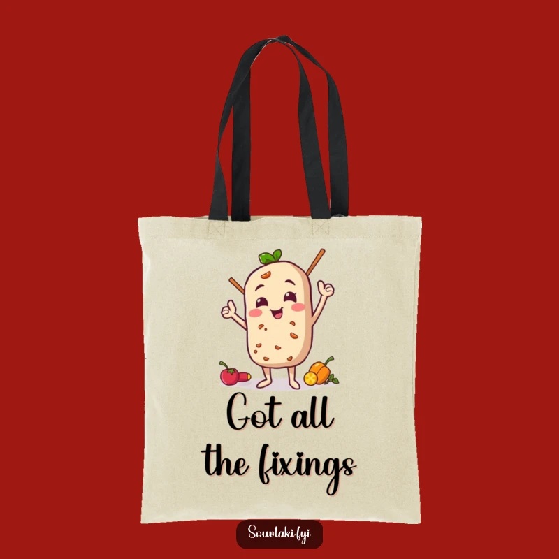 Funny Souvlaki Pose Tote Bag: Proud Character - Humorous Carry-All Gift