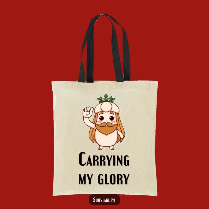 Funny Souvlaki Salute Tote Bag - Carry Your Heroic Pride