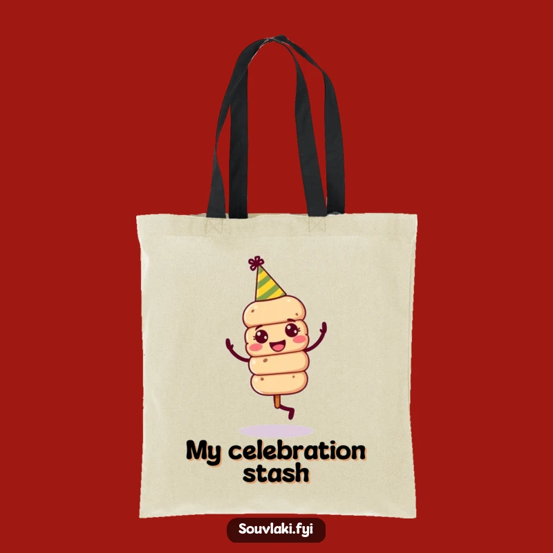 Funny Souvlaki Skewer Party Tote Bag - Jovial Dancer Bag, Great Funny Gift