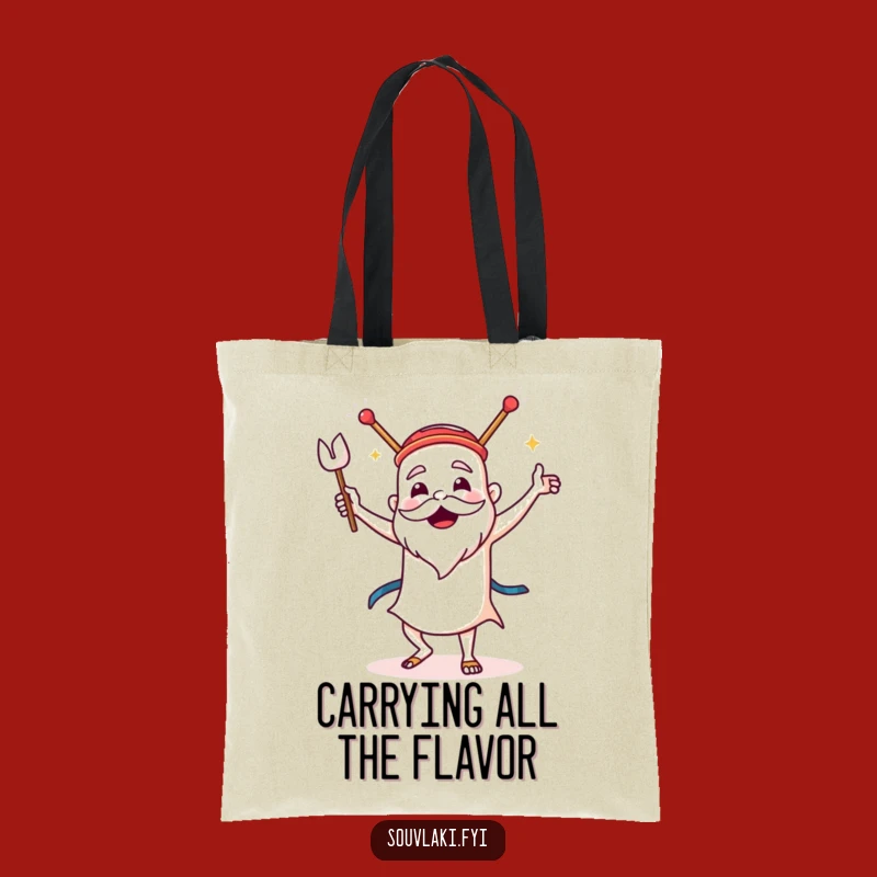 Funny Souvlaki Tote Bag: Dancing Sirtaki Carry-All, Perfect Greek Gift!