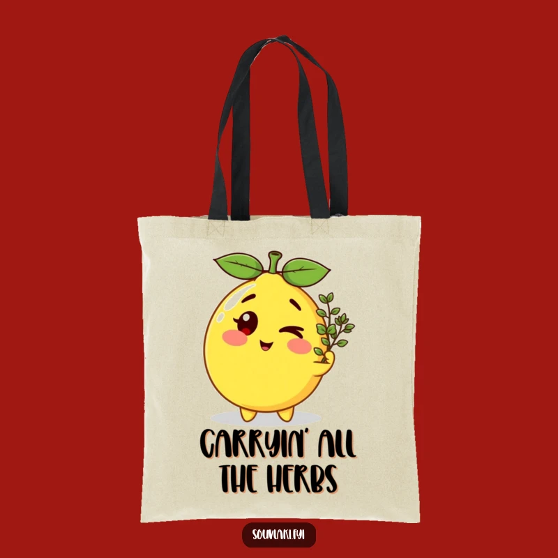 Funny Winking Lemon Tote Bag - Stylish & Humorous Kitchen Accessory