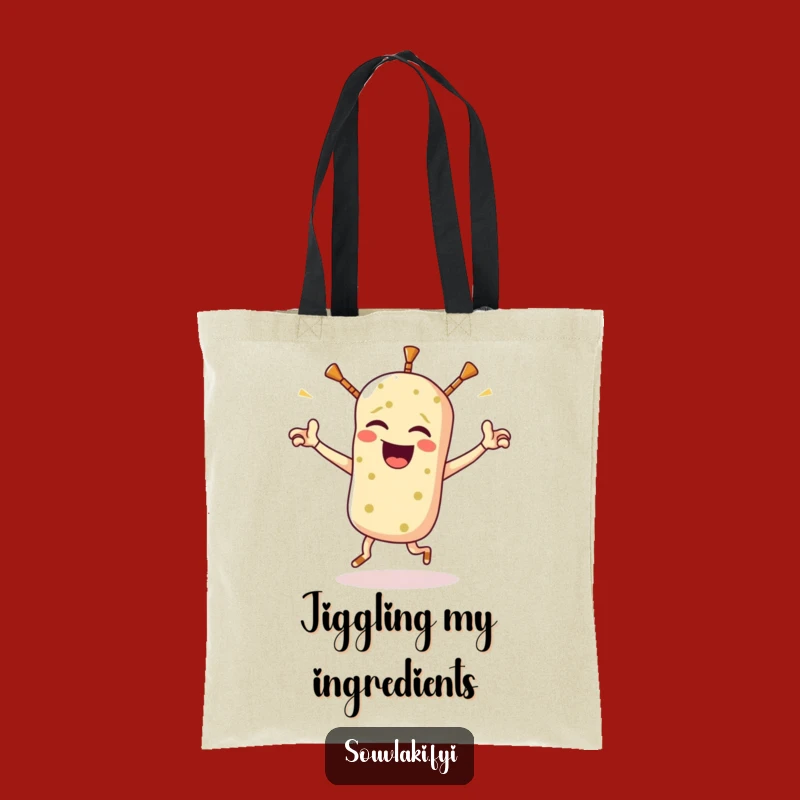 Funny Souvlaki Jig Tote Bag - Stylish Greek Food Cartoon Accessory, Perfect Present